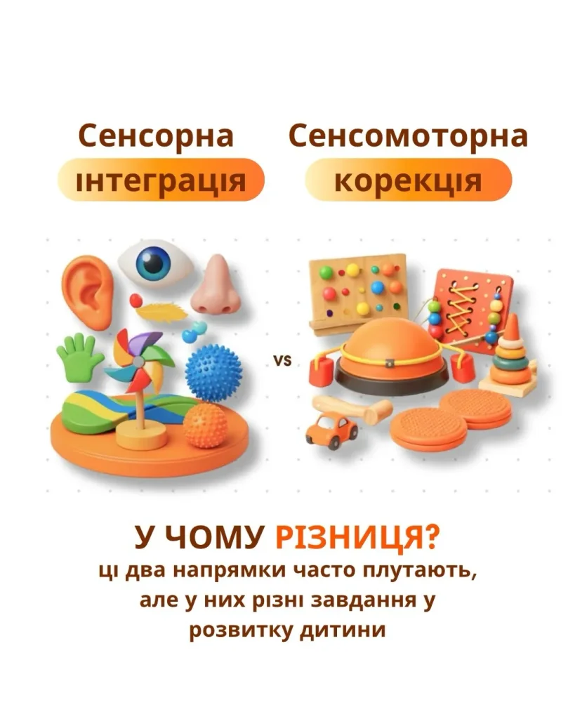Сенсорна інтеграція та сенсомоторна корекція: ключові відмінності